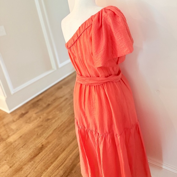 Current Air One Shoulder Midi Dress size S Orange creamsicle color - Picture 12 of 14